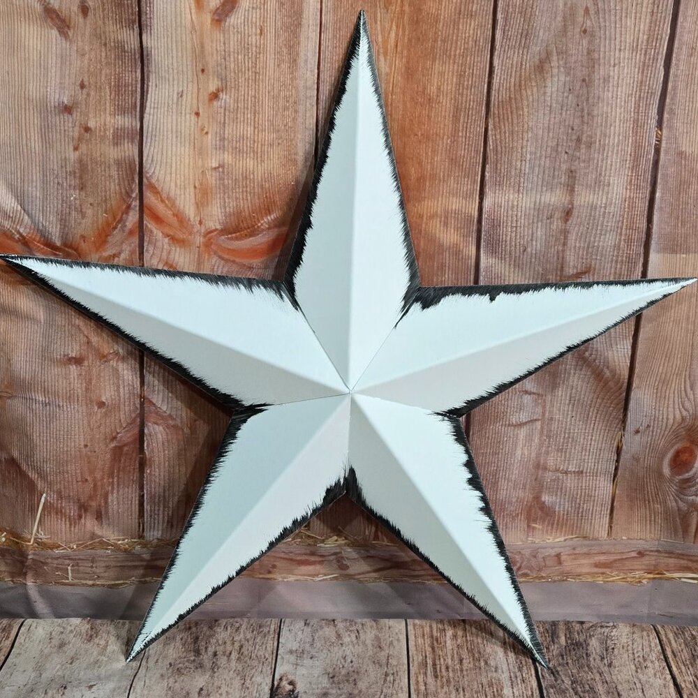 16" Painted Galvanized Metal Barn Star Décor interior or Exterior White